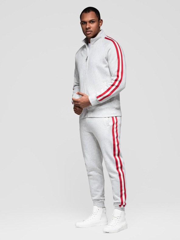 Ombre Clothing Pánska tepláková súprava mikina + tepláky - sivá melanž V1 Z114 Ombre Clothing