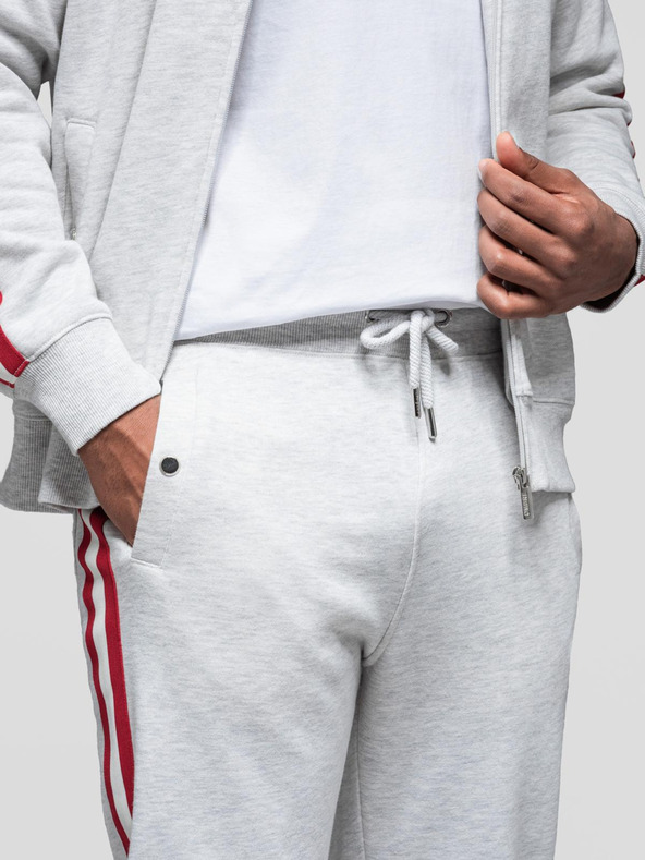 Ombre Clothing Pánska tepláková súprava mikina + tepláky - sivá melanž V1 Z114 Ombre Clothing