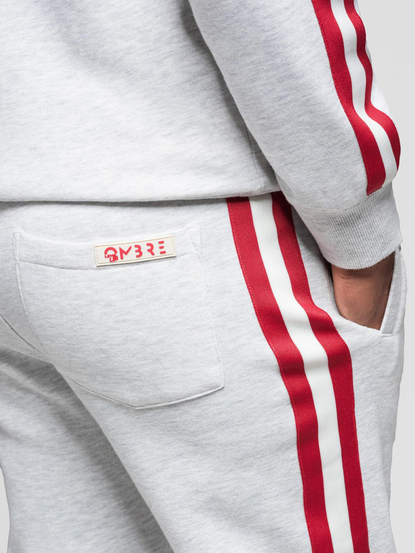 Ombre Clothing Pánska tepláková súprava mikina + tepláky - sivá melanž V1 Z114 Ombre Clothing