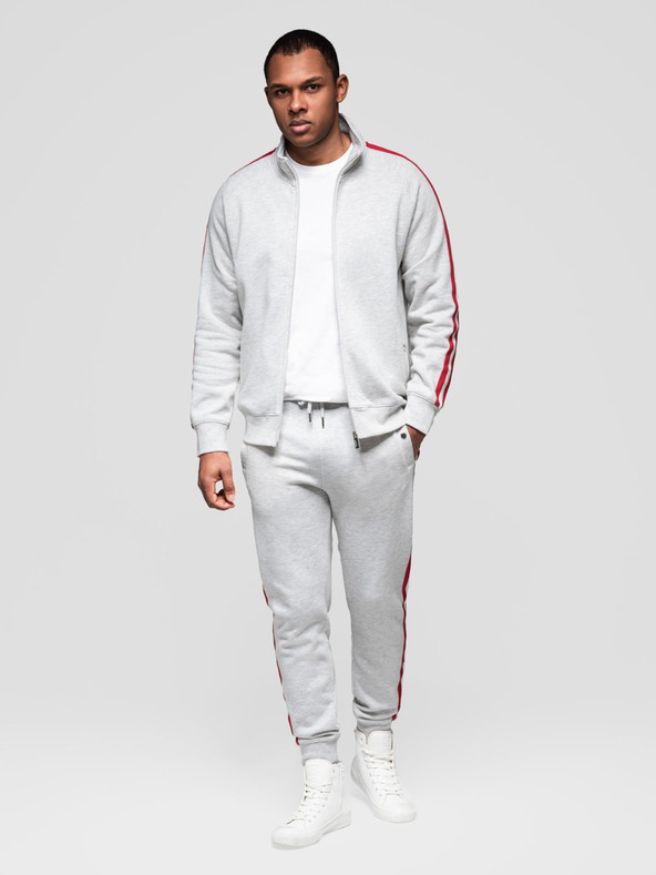 Ombre Clothing Pánska tepláková súprava mikina + tepláky - sivá melanž V1 Z114 Ombre Clothing