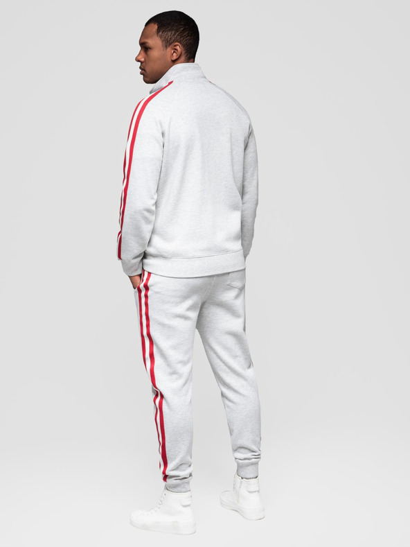 Ombre Clothing Pánska tepláková súprava mikina + tepláky - sivá melanž V1 Z114 Ombre Clothing