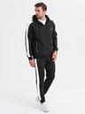 Ombre Clothing Pánska oldschoolová tepláková súprava mikina s kapucňou + nohavice jogger - čierna V1 Z118 Ombre Clothing