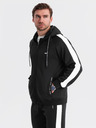 Ombre Clothing Pánska oldschoolová tepláková súprava mikina s kapucňou + nohavice jogger - čierna V1 Z118 Ombre Clothing