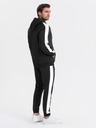 Ombre Clothing Pánska oldschoolová tepláková súprava mikina s kapucňou + nohavice jogger - čierna V1 Z118 Ombre Clothing