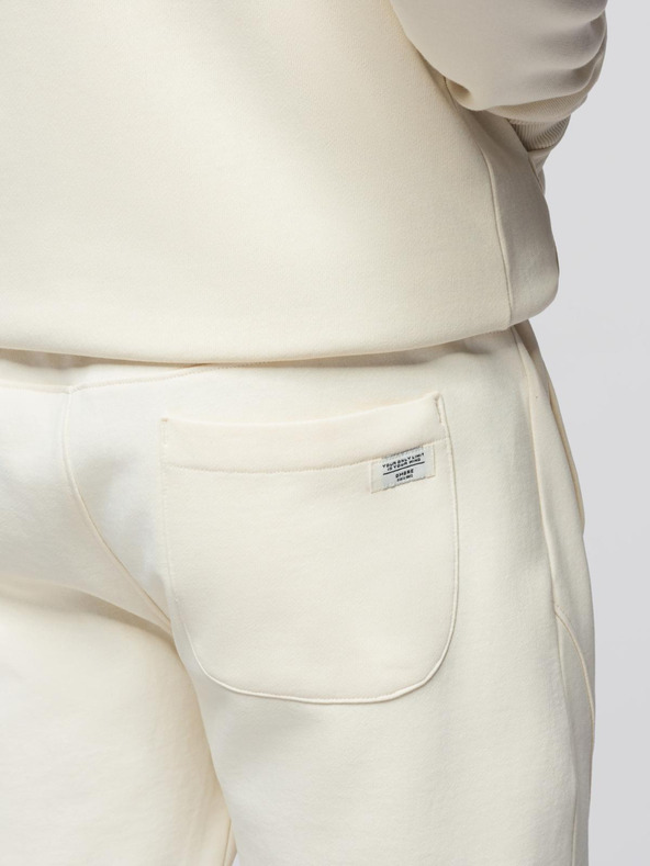 Ombre Clothing Pánska tepláková súprava mikina s kapucňou + nohavice jogger - krémová V11 Z119 Ombre Clothing