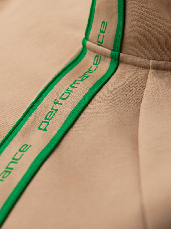 Ombre Clothing Pánska mikina s rozepínáním a vysokým golierom - hnedá V1 OM-SSZP-0224 Ombre Clothing