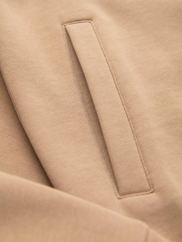 Ombre Clothing Pánska mikina s rozepínáním a vysokým golierom - hnedá V1 OM-SSZP-0224 Ombre Clothing