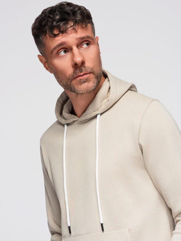 Ombre Clothing Pánska tepláková súprava mikina + nohavice regular fit - béžová V1 Z120 Ombre Clothing