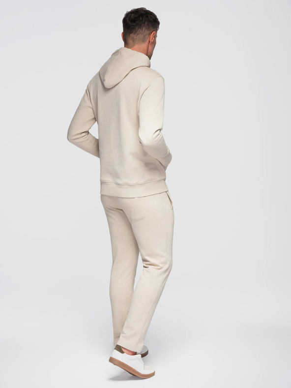 Ombre Clothing Pánska tepláková súprava mikina + nohavice regular fit - béžová V1 Z120 Ombre Clothing