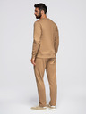 Ombre Clothing Pánska tepláková súprava mikina s okrúhlym výstrihom + nohavice regular fit - camel V2 Z122 Ombre Clothing