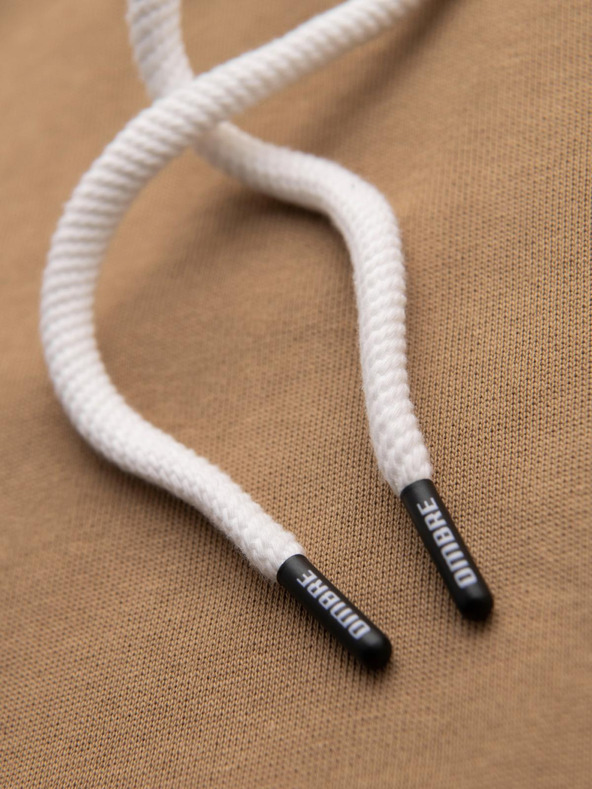 Ombre Clothing Pánska mikina BASIC s klokankou a kapucňou - hnedá V2 B1674 Ombre Clothing