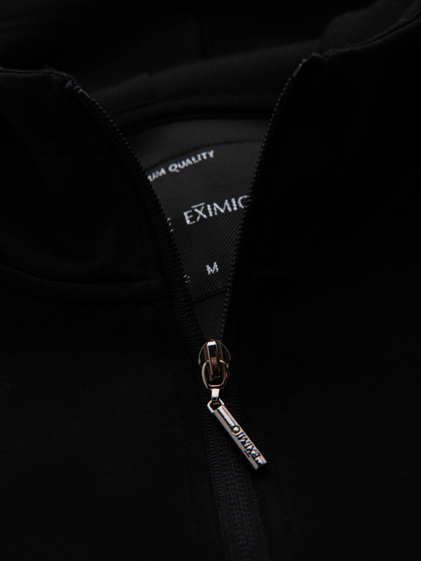 Ombre Clothing Pánska mikina so stojáčikom a kapucňou - čierna V1 OM-SSZP-0216 Ombre Clothing