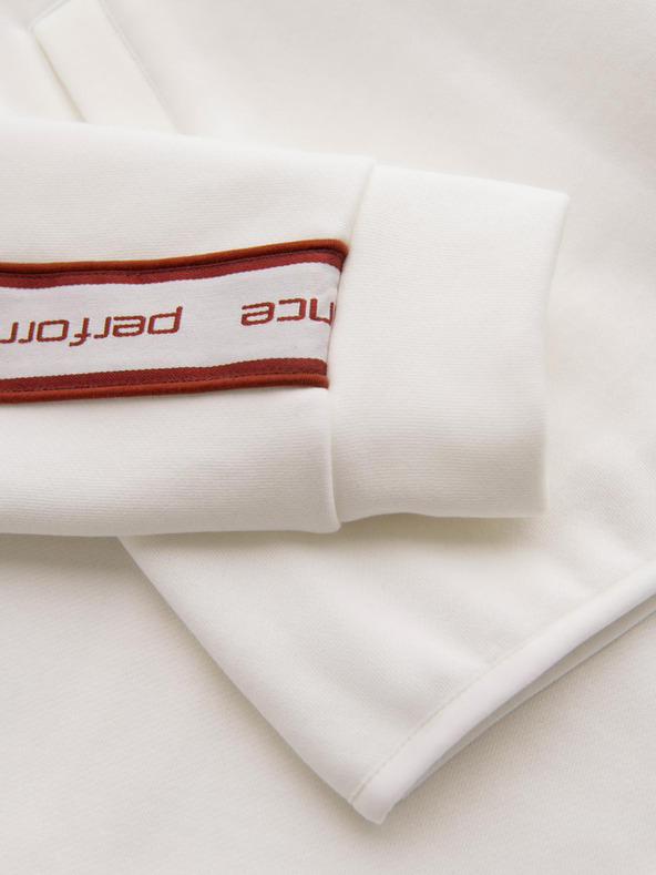 Ombre Clothing Pánska elastická mikina s lemovaním a vysokým golierom - krémová V2 OM-SSZP-0224 Ombre Clothing