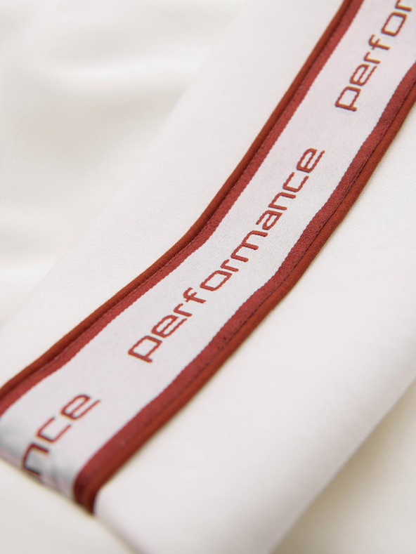 Ombre Clothing Pánska elastická mikina s lemovaním a vysokým golierom - krémová V2 OM-SSZP-0224 Ombre Clothing