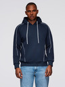 Ombre Clothing Pánska mikina s kontrastným prešívaním a kapucňou - tmavo modrá V2 OM-SSNZ-0250 Ombre Clothing