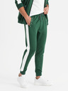 Ombre Clothing Pánska oldschoolová tepláková súprava mikina s kapucňou + nohavice jogger - tmavo zelená V7 Z118 Ombre Clothing
