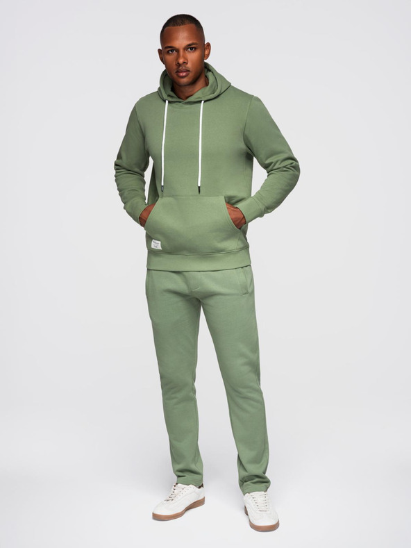 Ombre Clothing Pánska tepláková súprava mikina + nohavice regular fit - svetlo zelená V3 Z120 Ombre Clothing