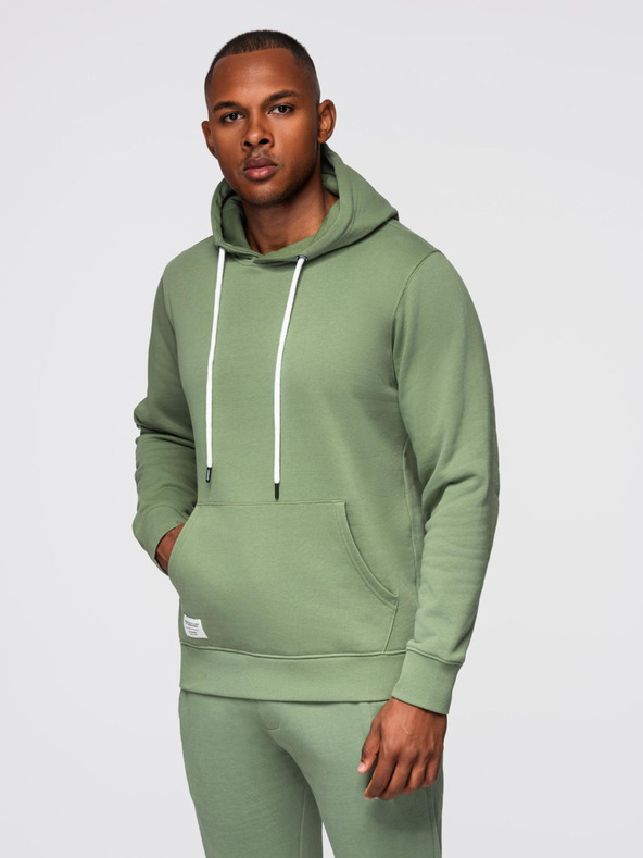 Ombre Clothing Pánska tepláková súprava mikina + nohavice regular fit - svetlo zelená V3 Z120 Ombre Clothing