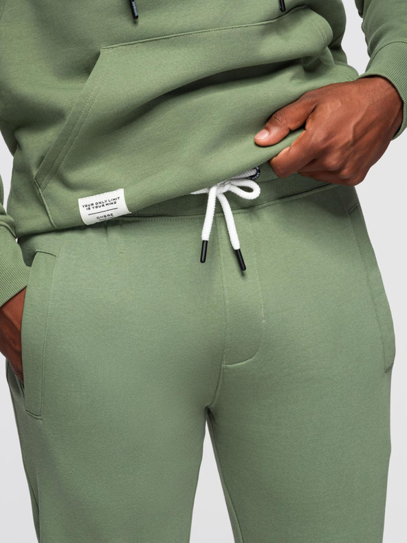 Ombre Clothing Pánska tepláková súprava mikina + nohavice regular fit - svetlo zelená V3 Z120 Ombre Clothing