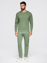 Ombre Clothing Pánska tepláková súprava mikina s okrúhlym výstrihom + nohavice regular fit - svetlo zelená V3 Z122 Ombre Clothing