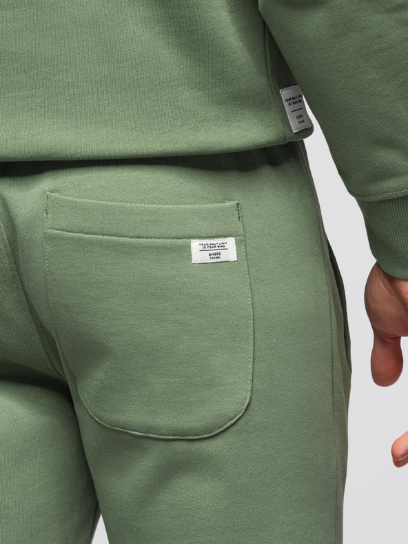 Ombre Clothing Pánska tepláková súprava mikina s okrúhlym výstrihom + nohavice regular fit - svetlo zelená V3 Z122 Ombre Clothing