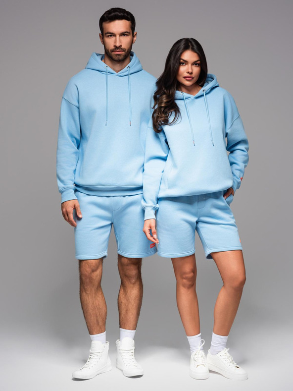 Ombre Clothing UNISEX tepláková súprava mikina + šortky - modrá V8 Z110 Ombre Clothing
