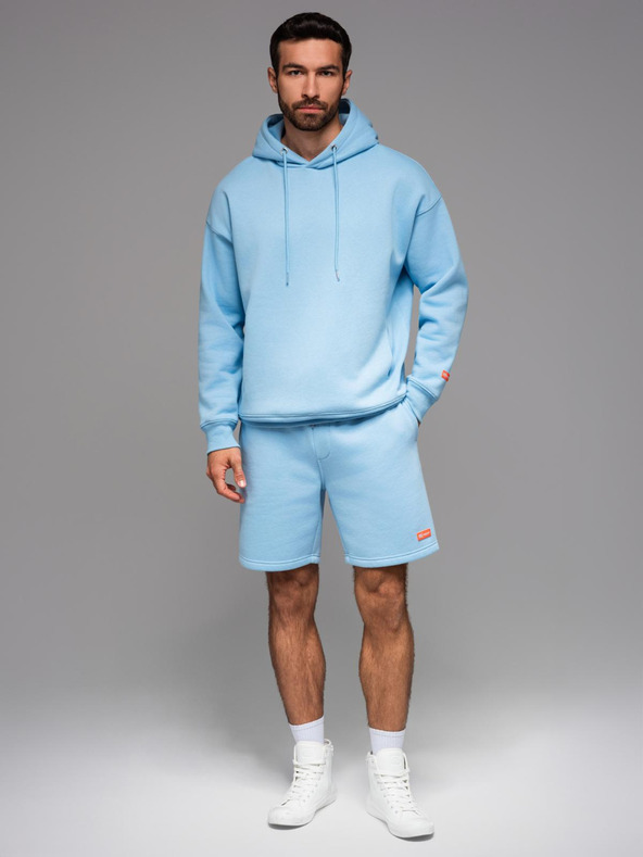 Ombre Clothing UNISEX tepláková súprava mikina + šortky - modrá V8 Z110 Ombre Clothing