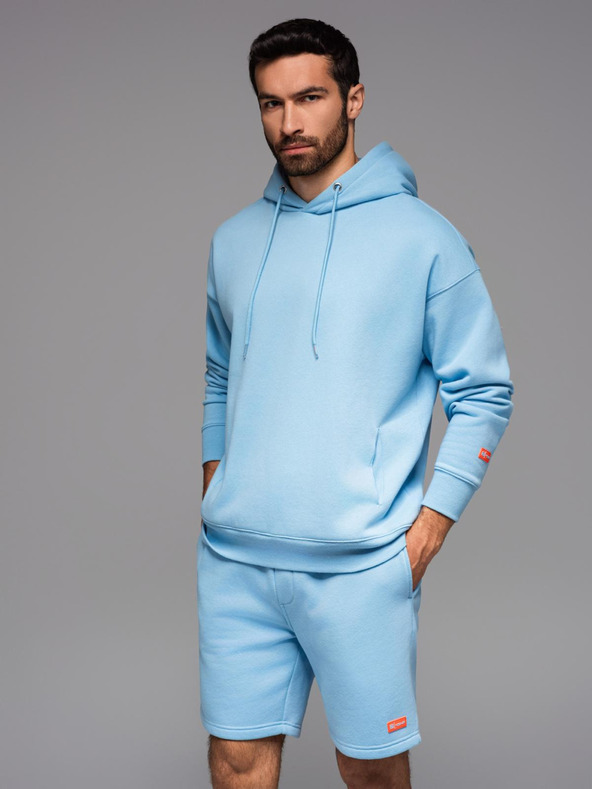 Ombre Clothing UNISEX tepláková súprava mikina + šortky - modrá V8 Z110 Ombre Clothing