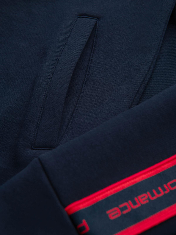 Ombre Clothing Pánska mikina s rozopínáním a vysokým límcom - tmavá modrá V3 OM-SSZP-0224 Ombre Clothing