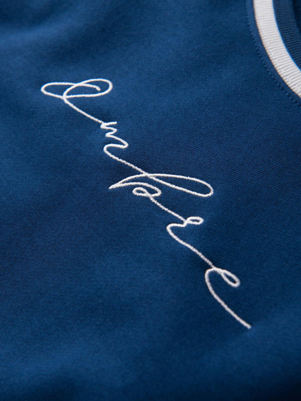 Ombre Clothing Pánska mikina s raglánovým rukávom a kontrastnými detailami - tmavá modrá V1 OM-SSNZ-0244 Ombre Clothing