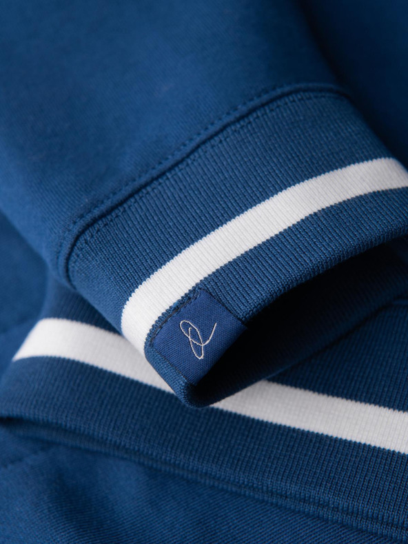 Ombre Clothing Pánska mikina s raglánovým rukávom a kontrastnými detailami - tmavá modrá V1 OM-SSNZ-0244 Ombre Clothing