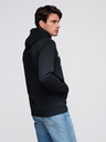 Ombre Clothing Pánska mikina s kapucňou a grafikou - čierna V3 B1714 Ombre Clothing