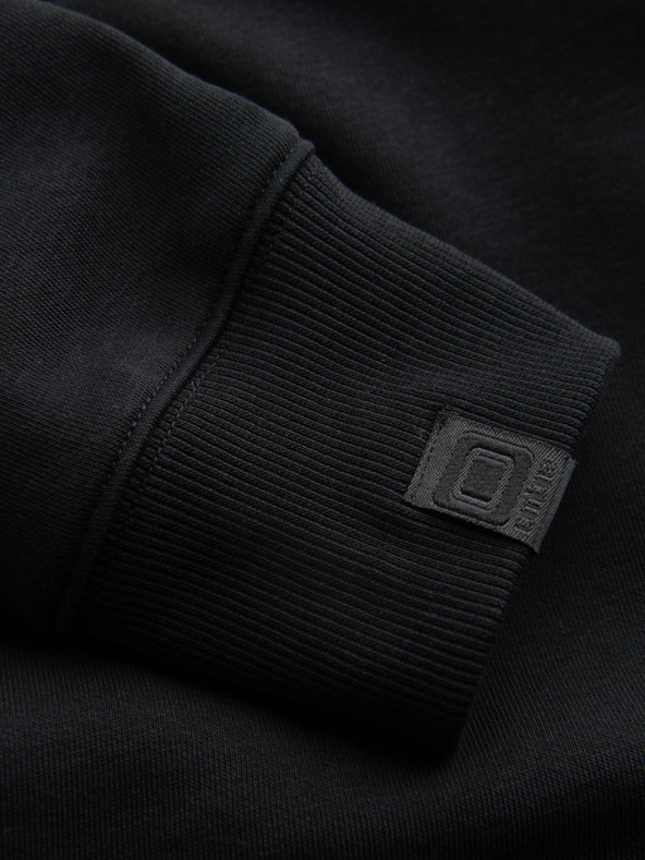 Ombre Clothing Pánska mikina s kapucňou a grafikou - čierna V3 B1714 Ombre Clothing