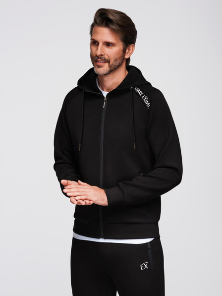 Ombre Clothing Pánska tepláková súprava mikina s kapucňou + tepláky jogger - čierna V1 Z115 Ombre Clothing