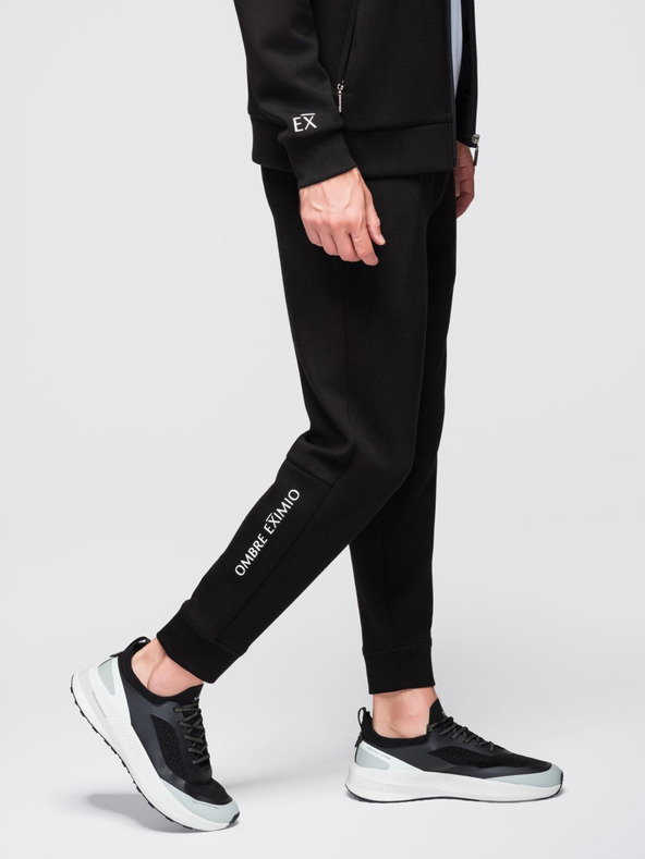 Ombre Clothing Pánska tepláková súprava mikina s kapucňou + tepláky jogger - čierna V1 Z115 Ombre Clothing