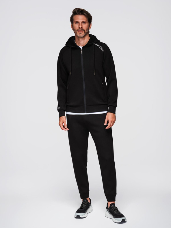 Ombre Clothing Pánska tepláková súprava mikina s kapucňou + tepláky jogger - čierna V1 Z115 Ombre Clothing