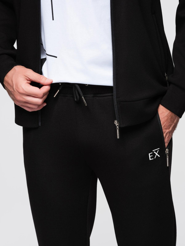 Ombre Clothing Pánska tepláková súprava mikina s kapucňou + tepláky jogger - čierna V1 Z115 Ombre Clothing