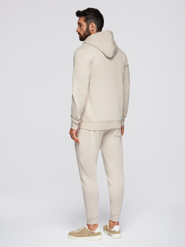 Ombre Clothing Pánska tepláková súprava mikina s kapucňou + nohavice jogger - béžová V1 Z119 Ombre Clothing