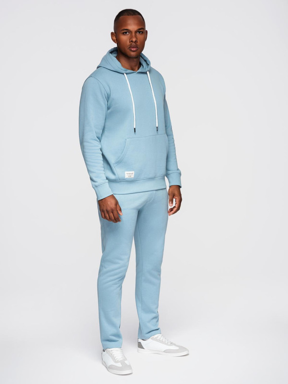 Ombre Clothing Pánska tepláková súprava mikina + nohavice regular fit - svetlo modrá V7 Z120 Ombre Clothing