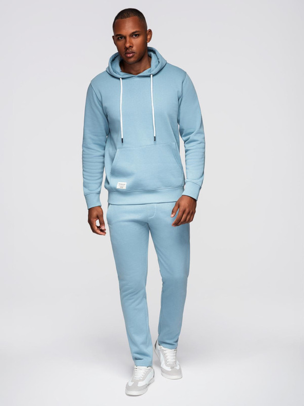 Ombre Clothing Pánska tepláková súprava mikina + nohavice regular fit - svetlo modrá V7 Z120 Ombre Clothing