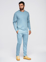 Ombre Clothing Pánska tepláková súprava mikina s okrúhlym výstrihom + nohavice regular fit - svetlo modrá V7 Z122 Ombre Clothing