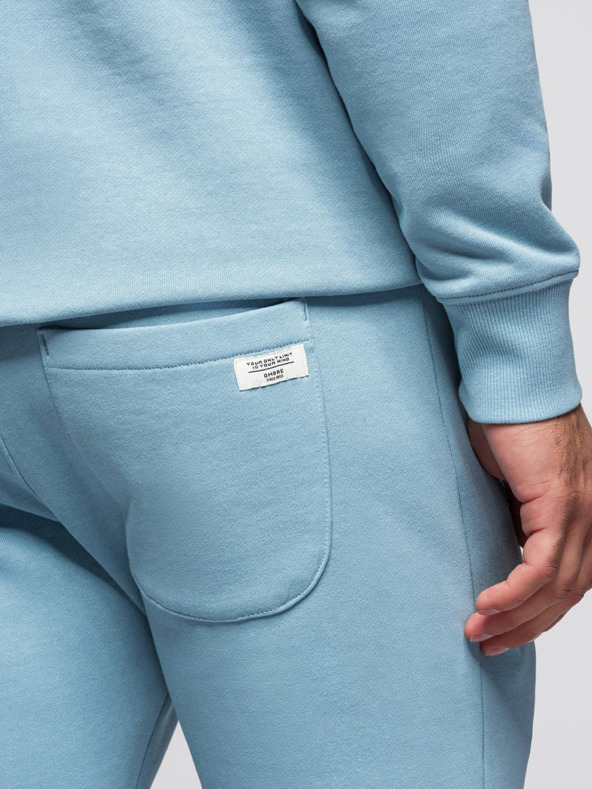 Ombre Clothing Pánska tepláková súprava mikina s okrúhlym výstrihom + nohavice regular fit - svetlo modrá V7 Z122 Ombre Clothing