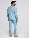 Ombre Clothing Pánska tepláková súprava mikina s okrúhlym výstrihom + nohavice regular fit - svetlo modrá V7 Z122 Ombre Clothing