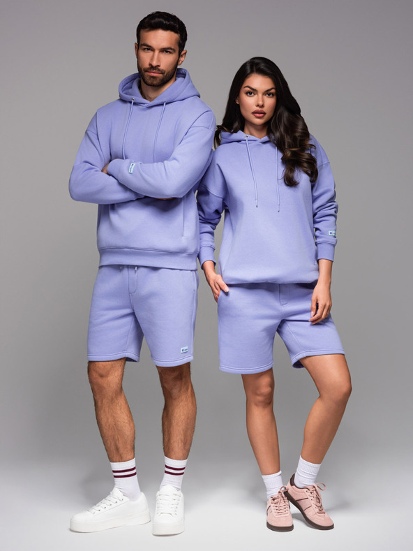 Ombre Clothing UNISEX tepláková súprava mikina + šortky - levanduľová V9 Z110 Ombre Clothing