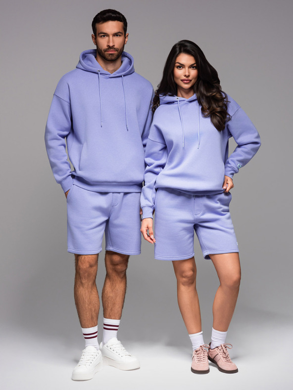 Ombre Clothing UNISEX tepláková súprava mikina + šortky - levanduľová V9 Z110 Ombre Clothing