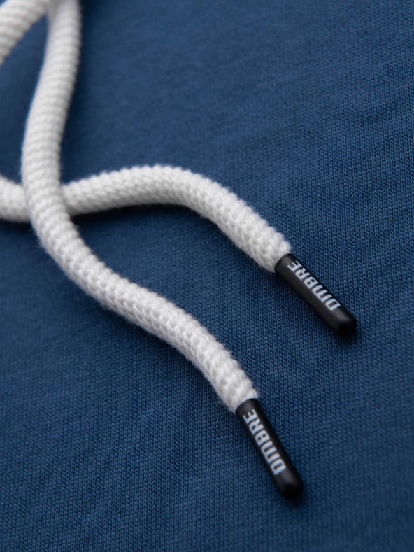 Ombre Clothing Pánska mikina BASIC s klokankou a kapucňou - tmavá modrá V4 B1674 Ombre Clothing