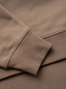 Ombre Clothing Klasická pánska mikina s okrúhlym výstrihom - svetlo hnedá V3 OM-SSNZ-0243 Ombre Clothing