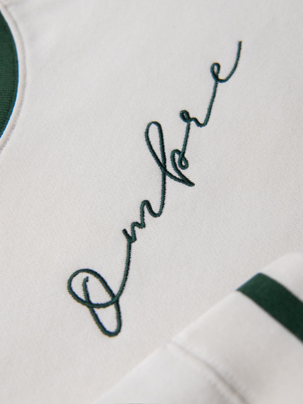 Ombre Clothing Pánska mikina s raglánovými rukávmi a kontrastnými detailami - biela V2 OM-SSNZ-0244 Ombre Clothing