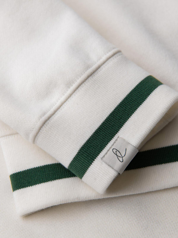 Ombre Clothing Pánska mikina s raglánovými rukávmi a kontrastnými detailami - biela V2 OM-SSNZ-0244 Ombre Clothing