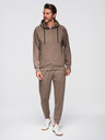 Ombre Clothing Pánska tepláková súprava mikina s kapucňou + tepláky jogger - sivohnedá V3 Z115 Ombre Clothing